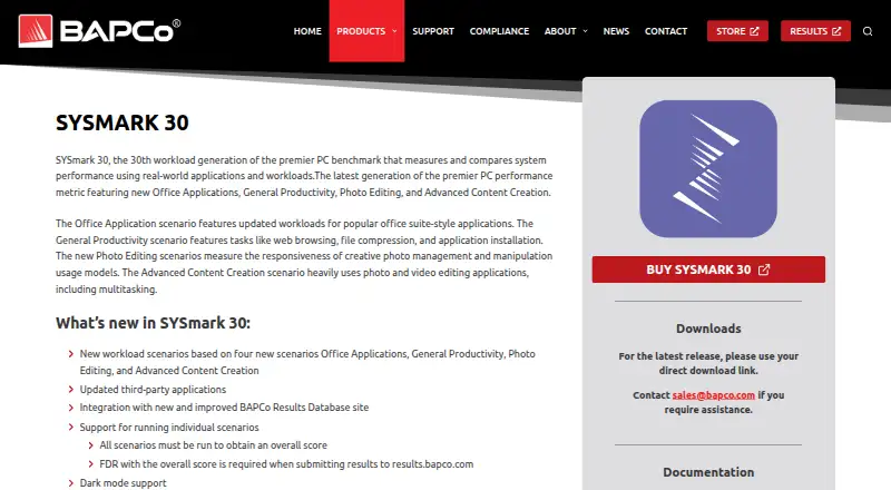 BAPCo SYSmark 30 screenshot
