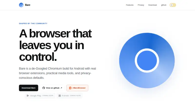 Bare Browser screenshot