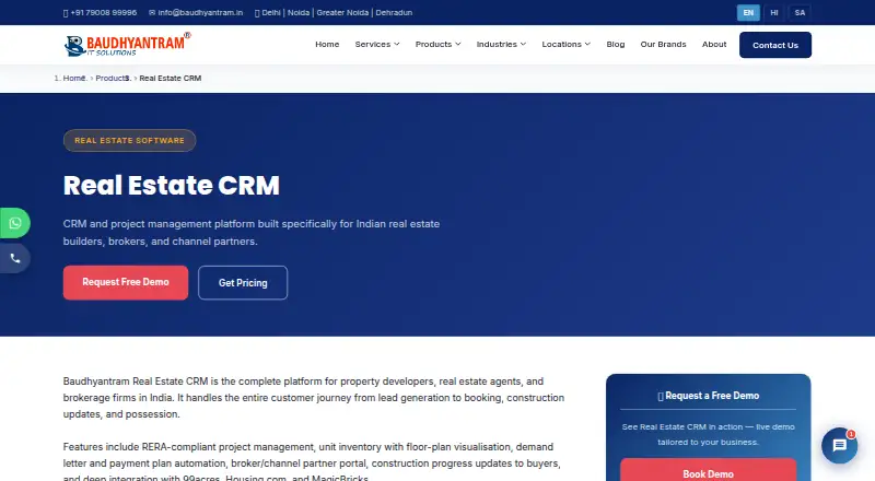 Baudhyantram Real Estate CRM screenshot