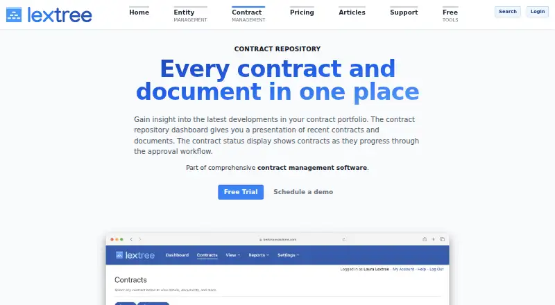 Lextree Contract Management screenshot