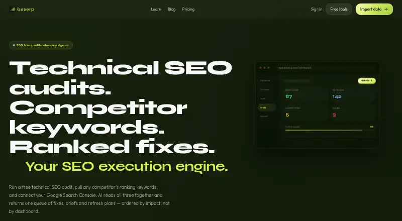 beserp Keyword Clustering screenshot