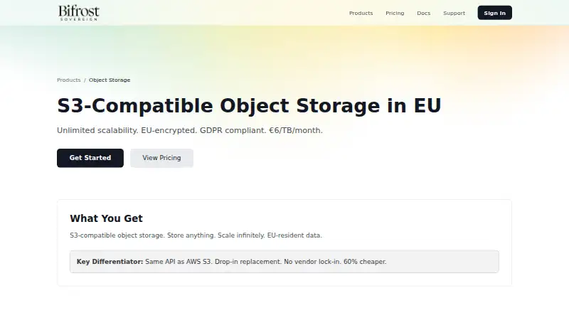 Bifrost Sovereign Object Storage screenshot