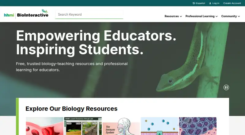 HHMI BioInteractive screenshot