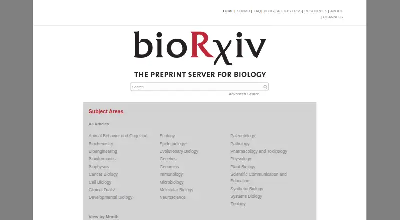 bioRxiv screenshot