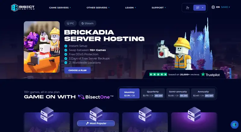 BisectHosting Brickadia Hosting screenshot