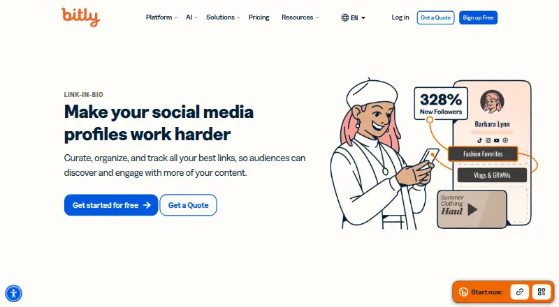Bitly Link-in-bio screenshot