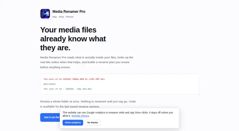 Media Renamer Pro screenshot