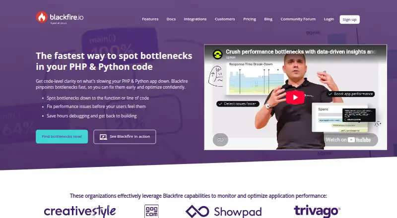 Blackfire.io screenshot