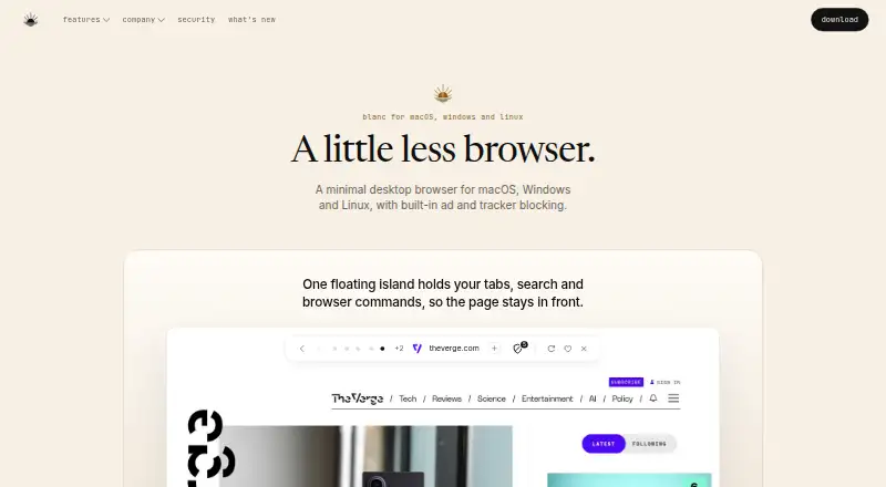 Blanc Browser screenshot