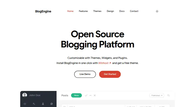 BlogEngine.NET screenshot