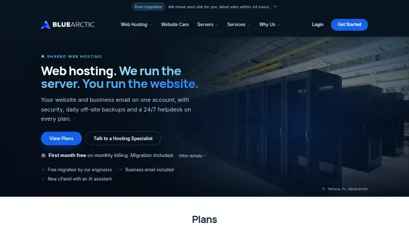Blue Arctic Drupal Hosting screenshot