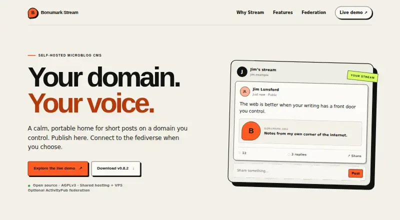 Bonumark Stream screenshot