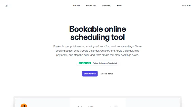 Bookable screenshot