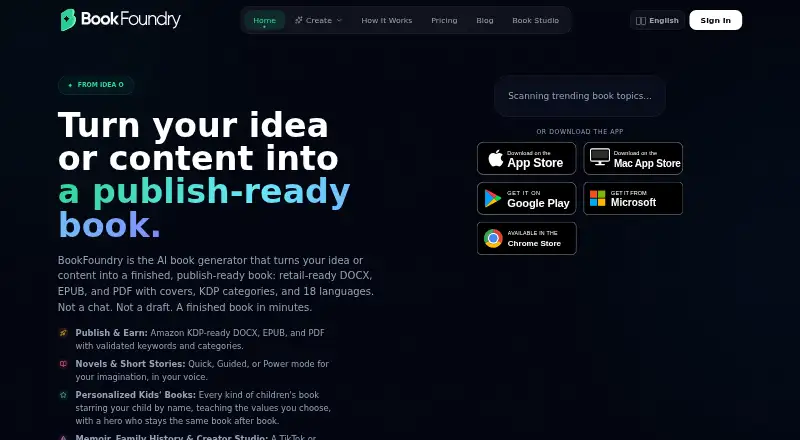 BookFoundry screenshot