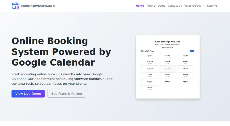 BookingWizard screenshot