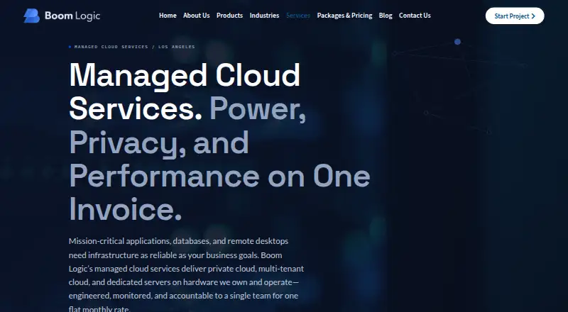 Boom Logic Managed Cloud Server Hosting screenshot