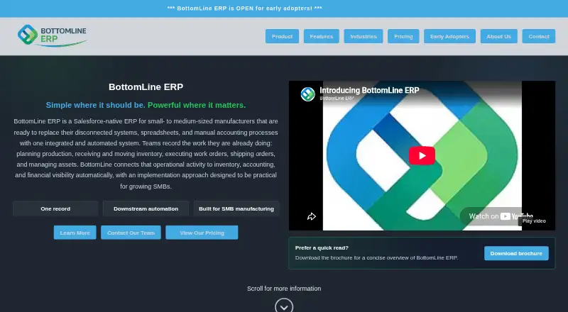 BottomLine ERP screenshot