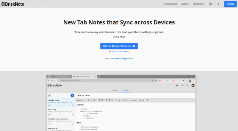 BriskNote screenshot