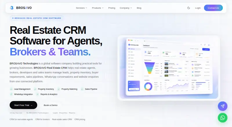 BROSAVO Real Estate CRM screenshot