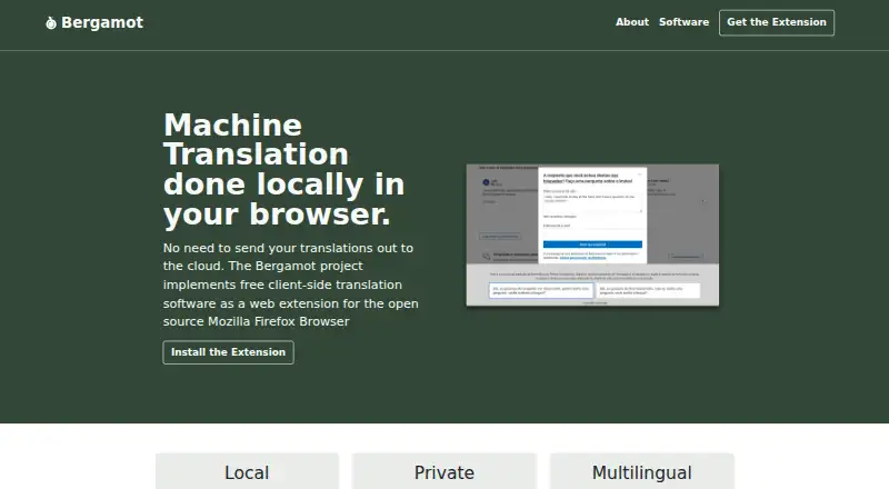 Bergamot Translator screenshot
