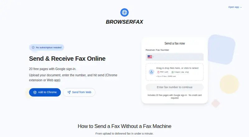 Browserfax screenshot