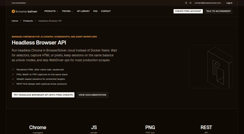 BrowserSolver Headless Browser API screenshot