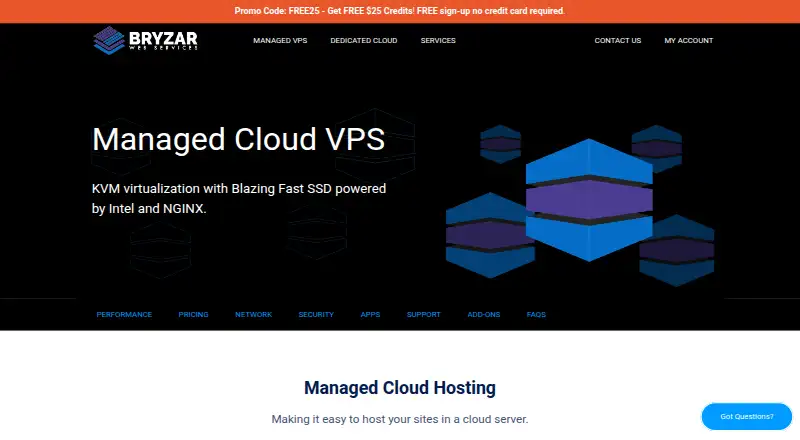 Bryzar Managed Cloud VPS screenshot