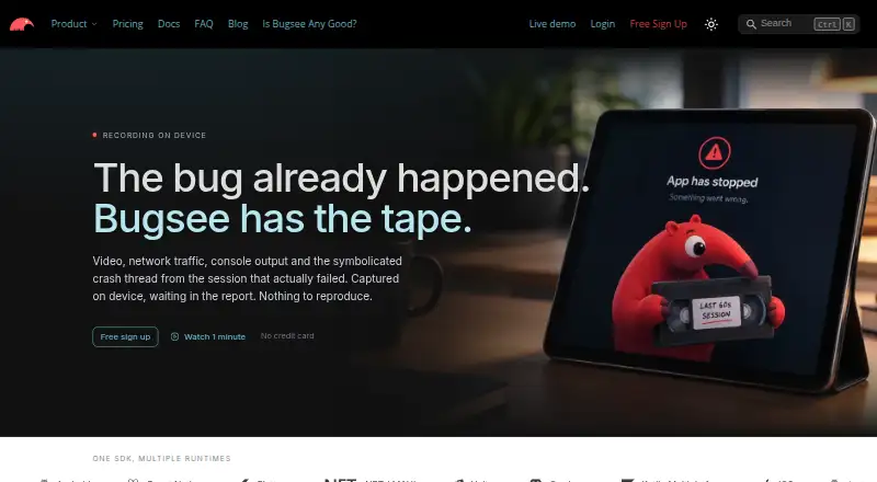 Bugsee screenshot