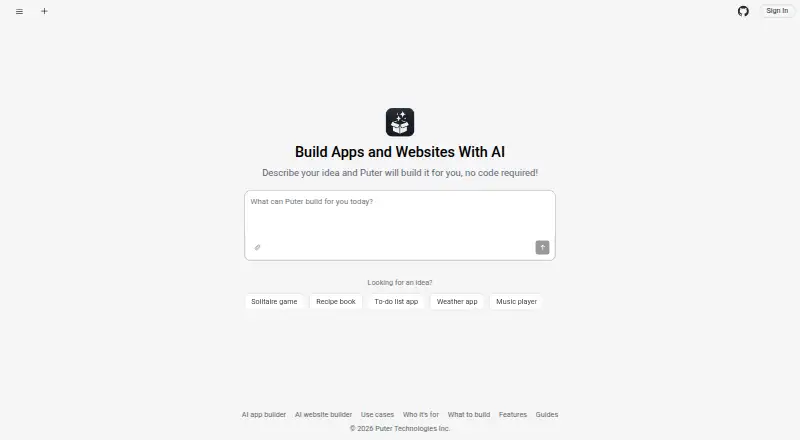 Puter AI Builder screenshot
