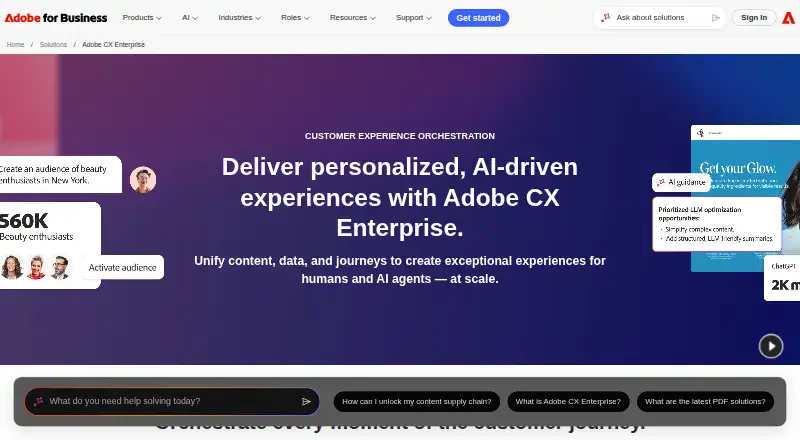 Adobe CX Enterprise screenshot
