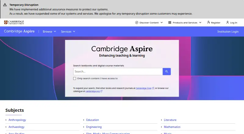 Cambridge Aspire screenshot