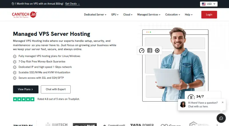 Cantech Fully Managed VPS screenshot