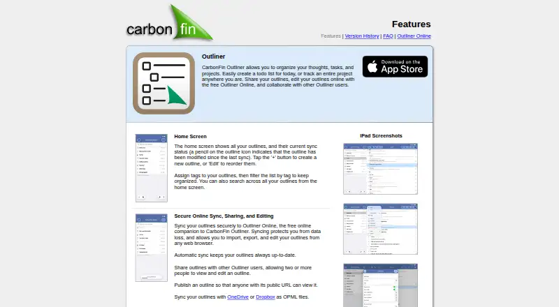 CarbonFin Outliner screenshot