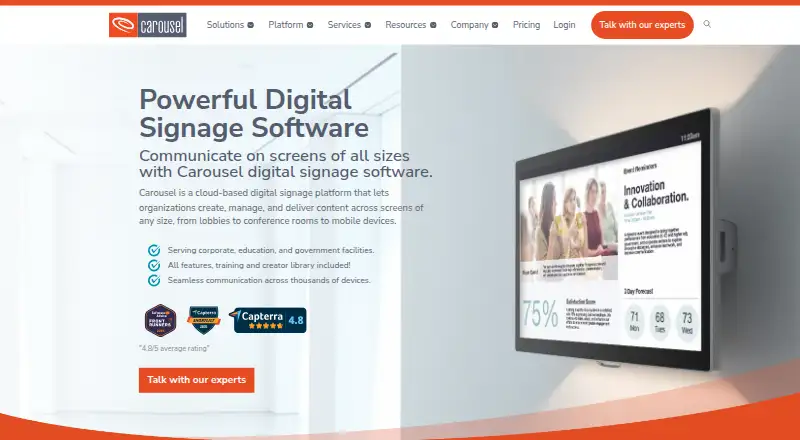 Carousel Digital Signage screenshot