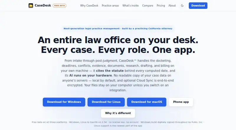 CaseDesk screenshot