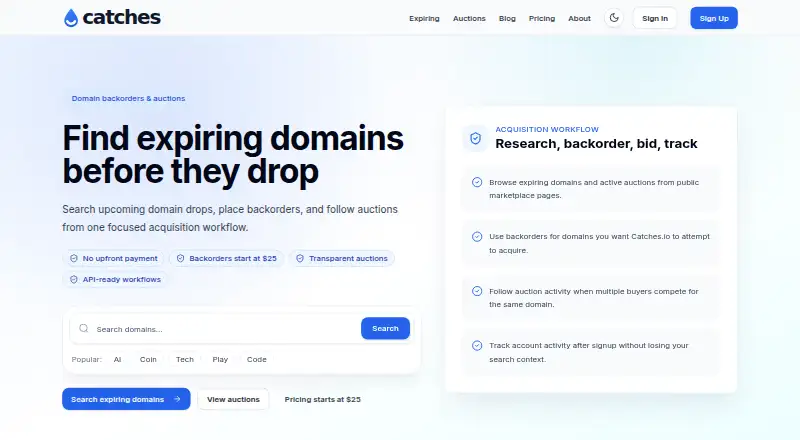 Catches.io screenshot