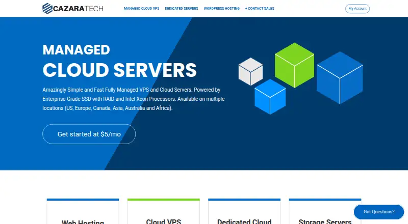 CazaraTech Managed Cloud Servers screenshot