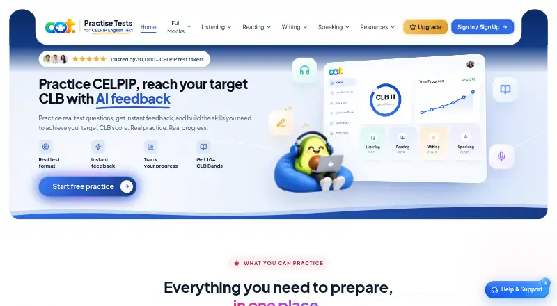 CELPIP Online Tests screenshot