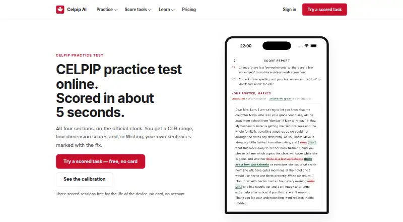 Celpip AI screenshot