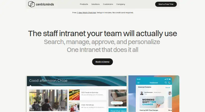 CentricMinds Intranet screenshot