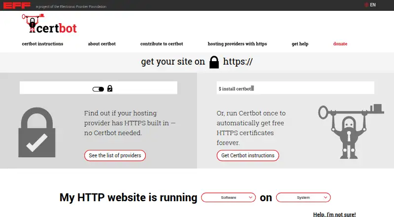 Certbot screenshot