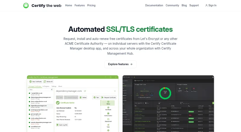 Certify The Web screenshot