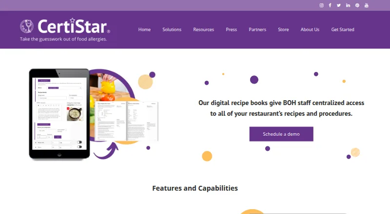 CertiStar Digital Recipe Book screenshot