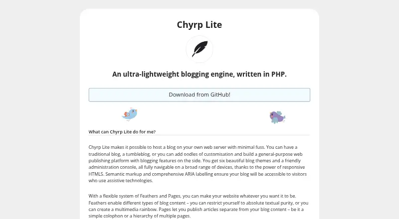 Chyrp Lite screenshot