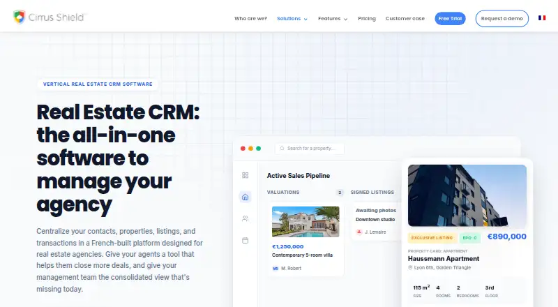 Cirrus Shield Real Estate CRM screenshot