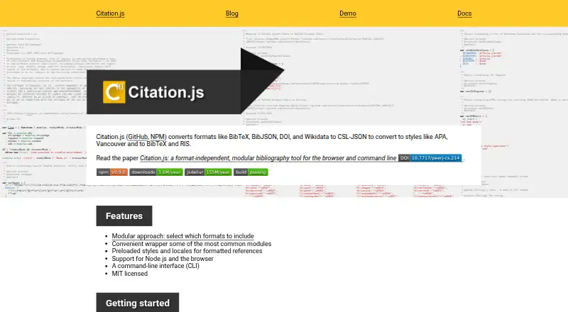 Citation.js screenshot