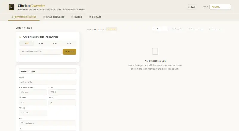Citation Generator Canada screenshot
