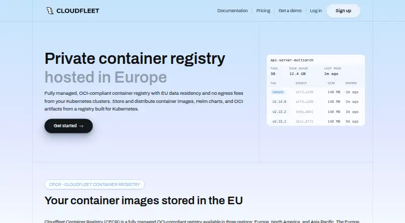 Cloudfleet Container Registry screenshot