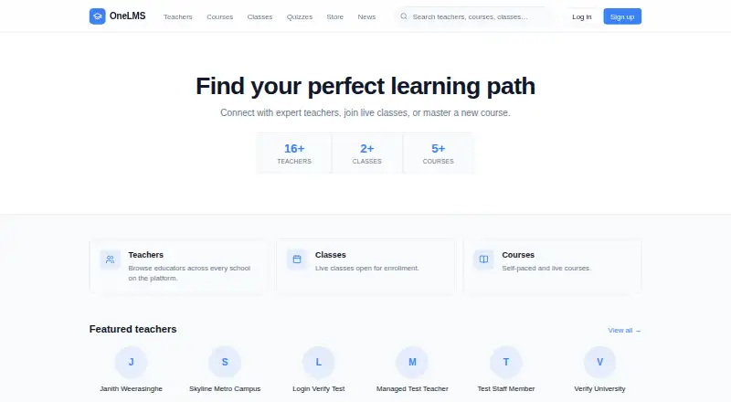 OneLMS screenshot