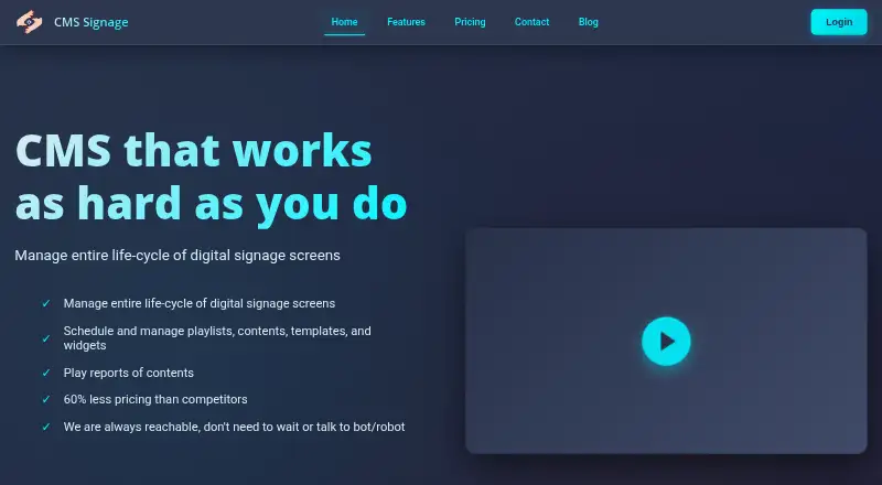 CMS Signage screenshot